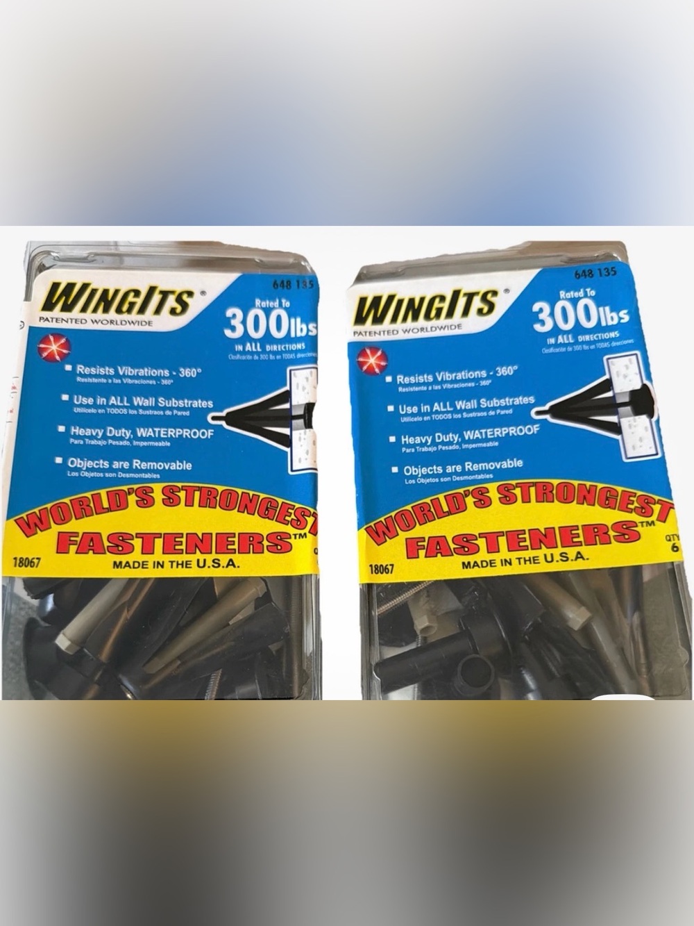 Crown Bolt WingIts 648 135 World's Strongest Fasteners 18067 2 Pack of 6 =12 New